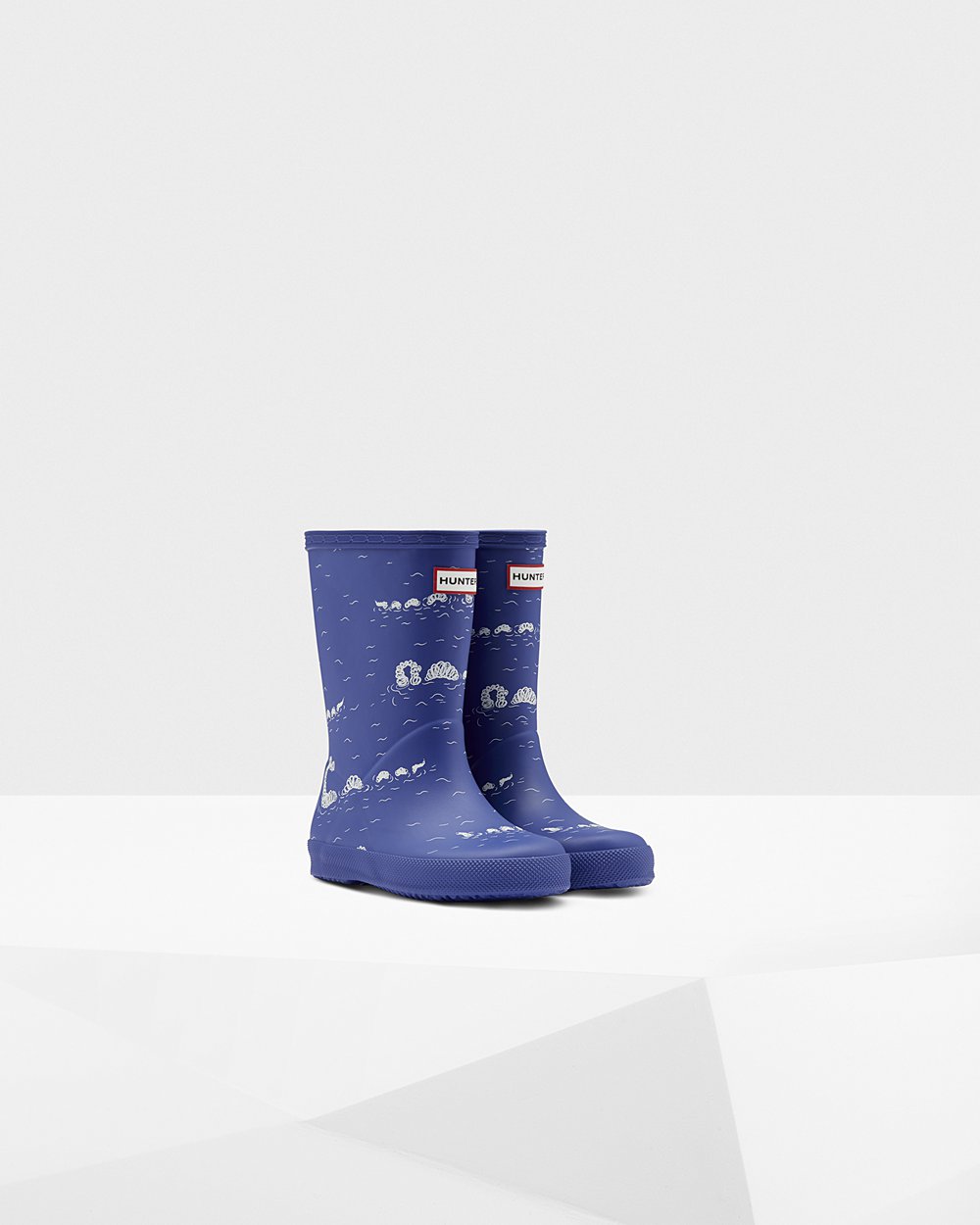 Botas De Agua Original First Classic Nessie Print Hunter Niños - Azules - 964512KYJ